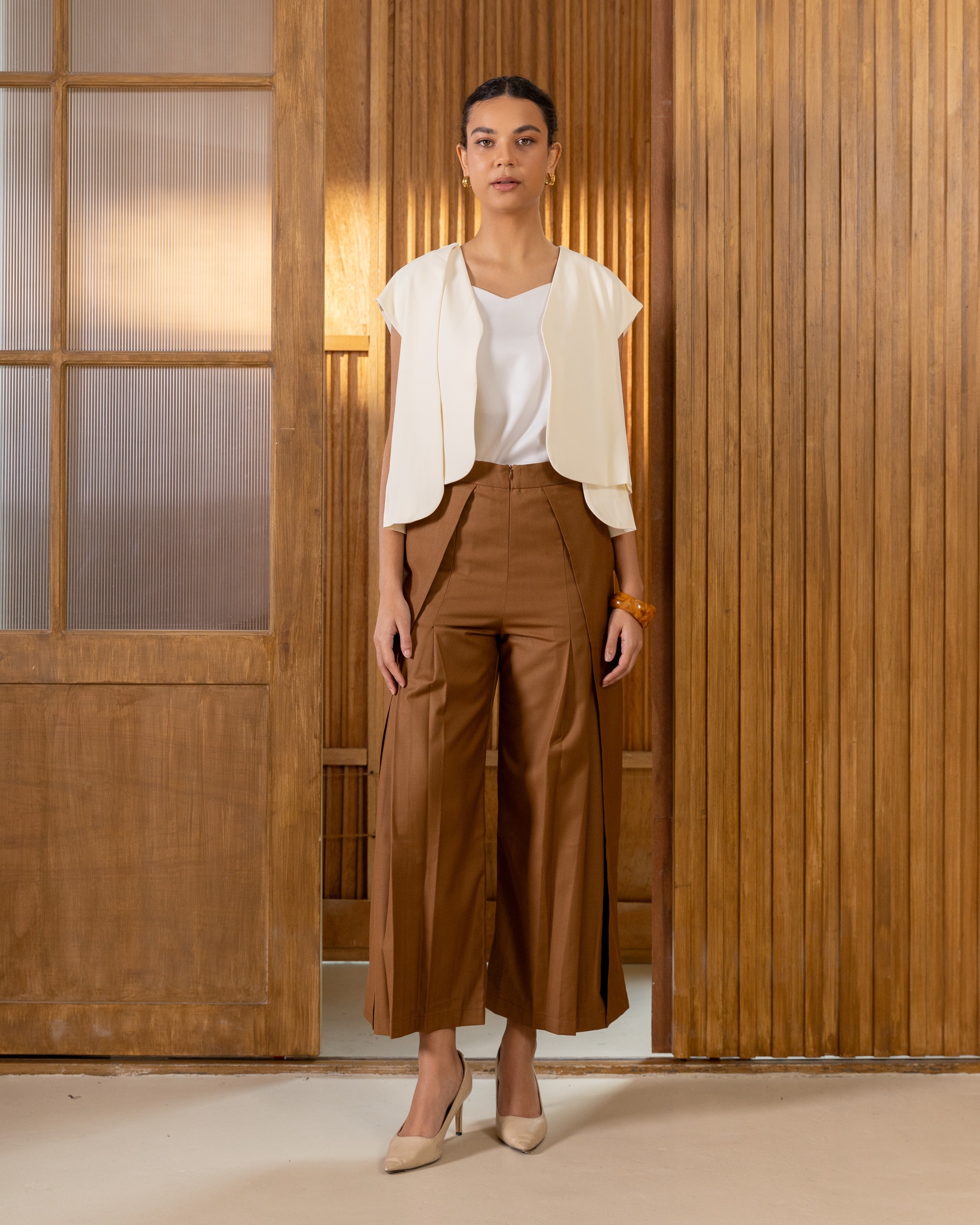 High-Waist Pleated Pants