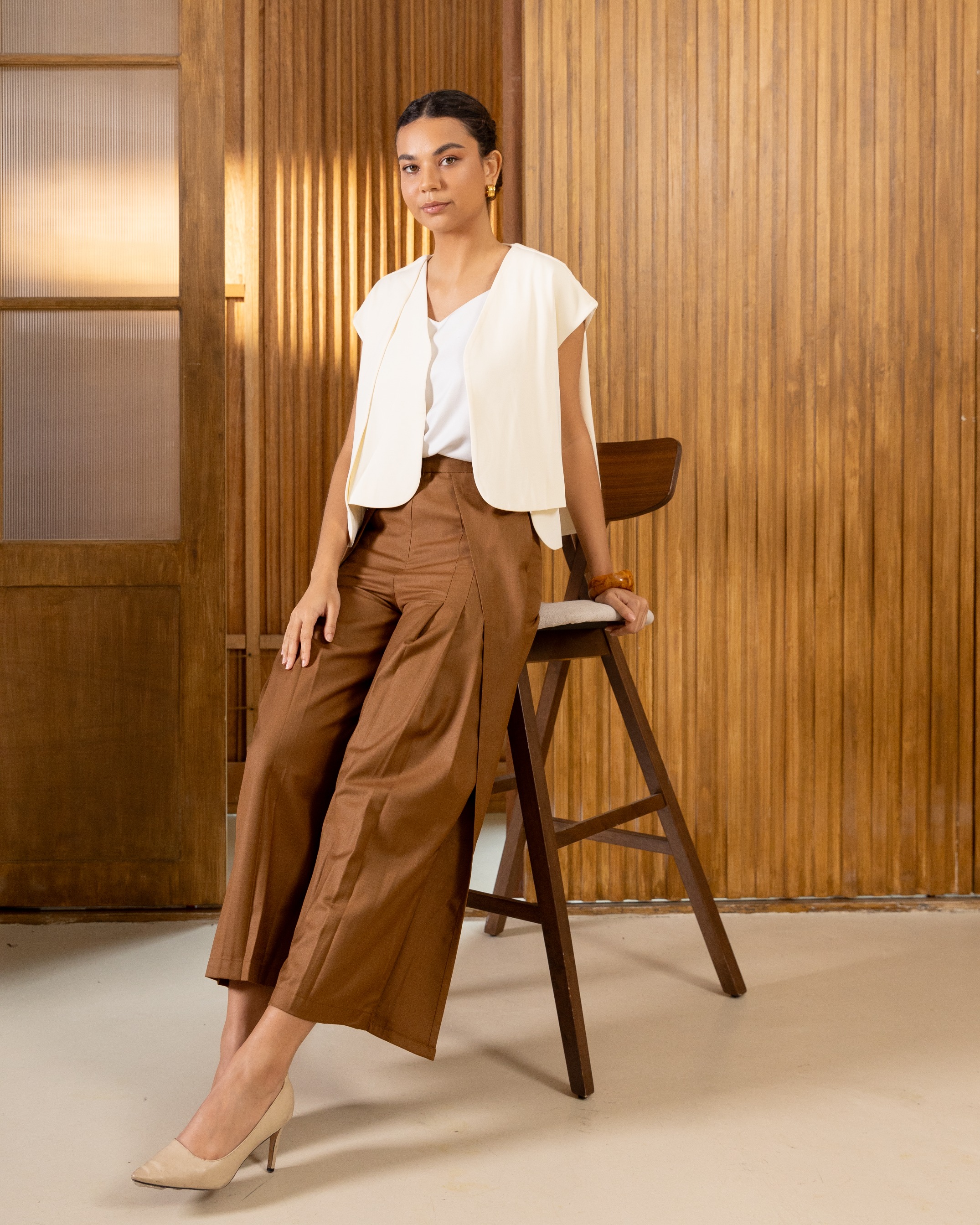 High-Waist Pleated Pants