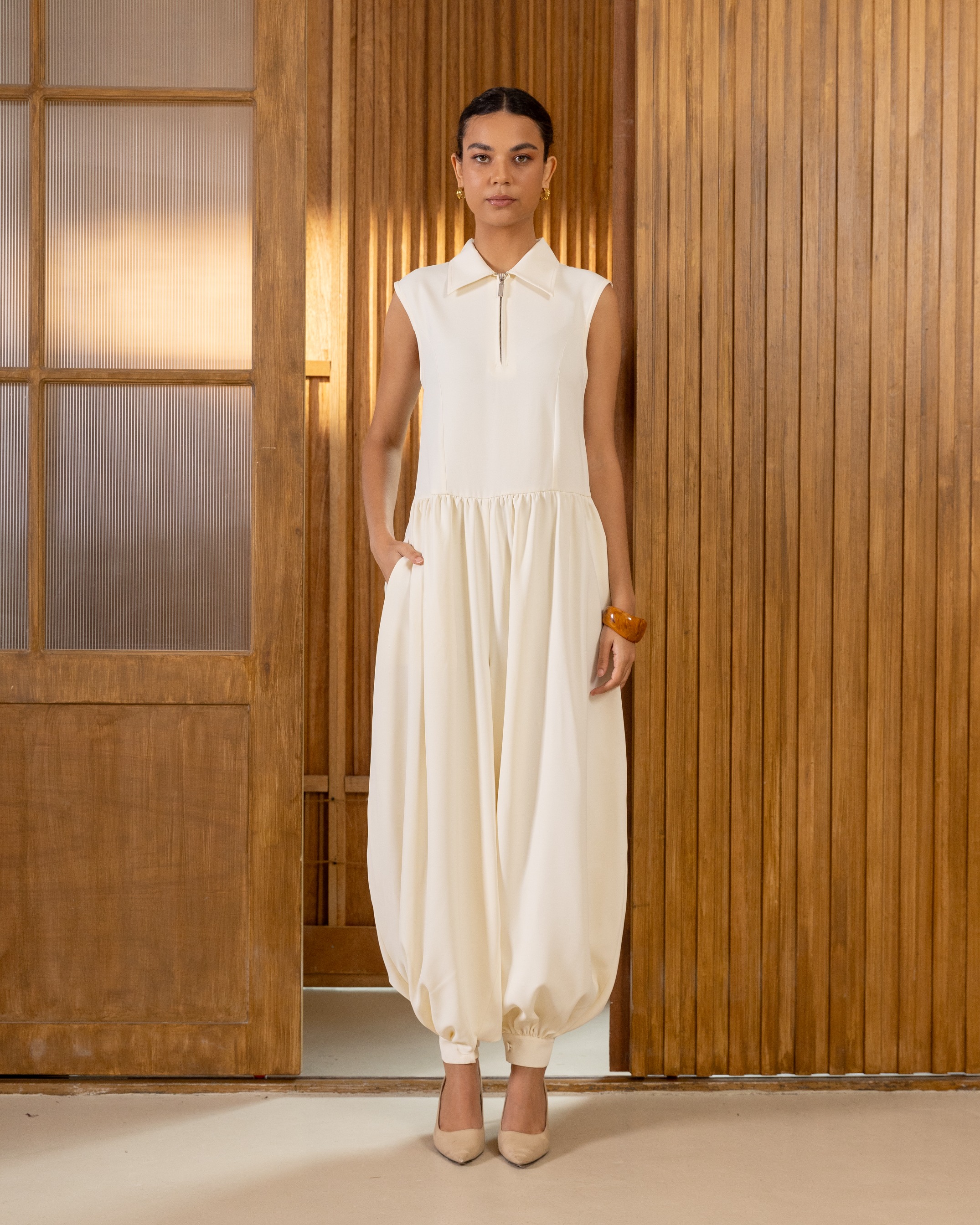 Sculpted Bubble Jumpsuit