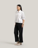 Pleated Shirt with Cut-Out Sleeves