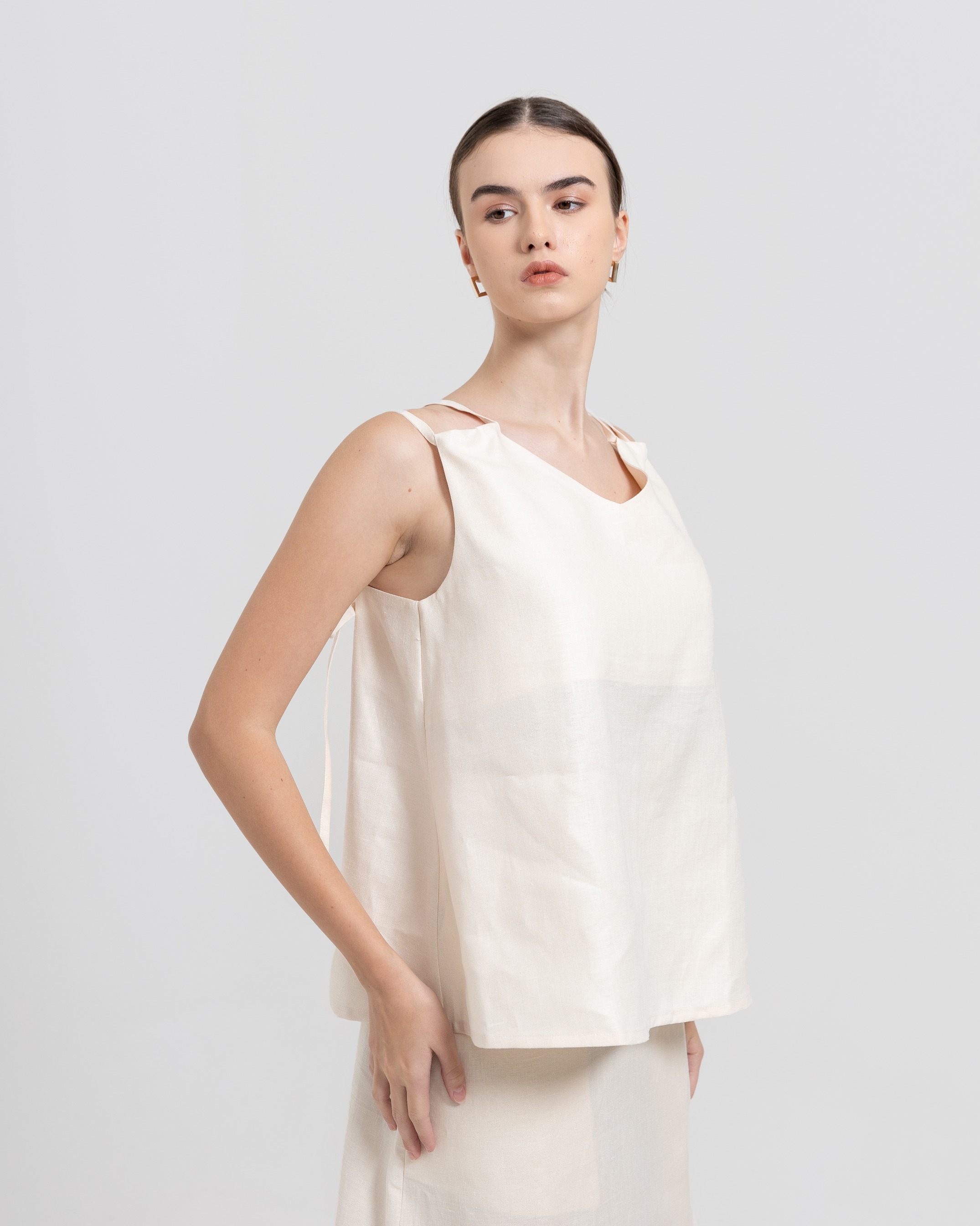 Back-Tie Linen Top