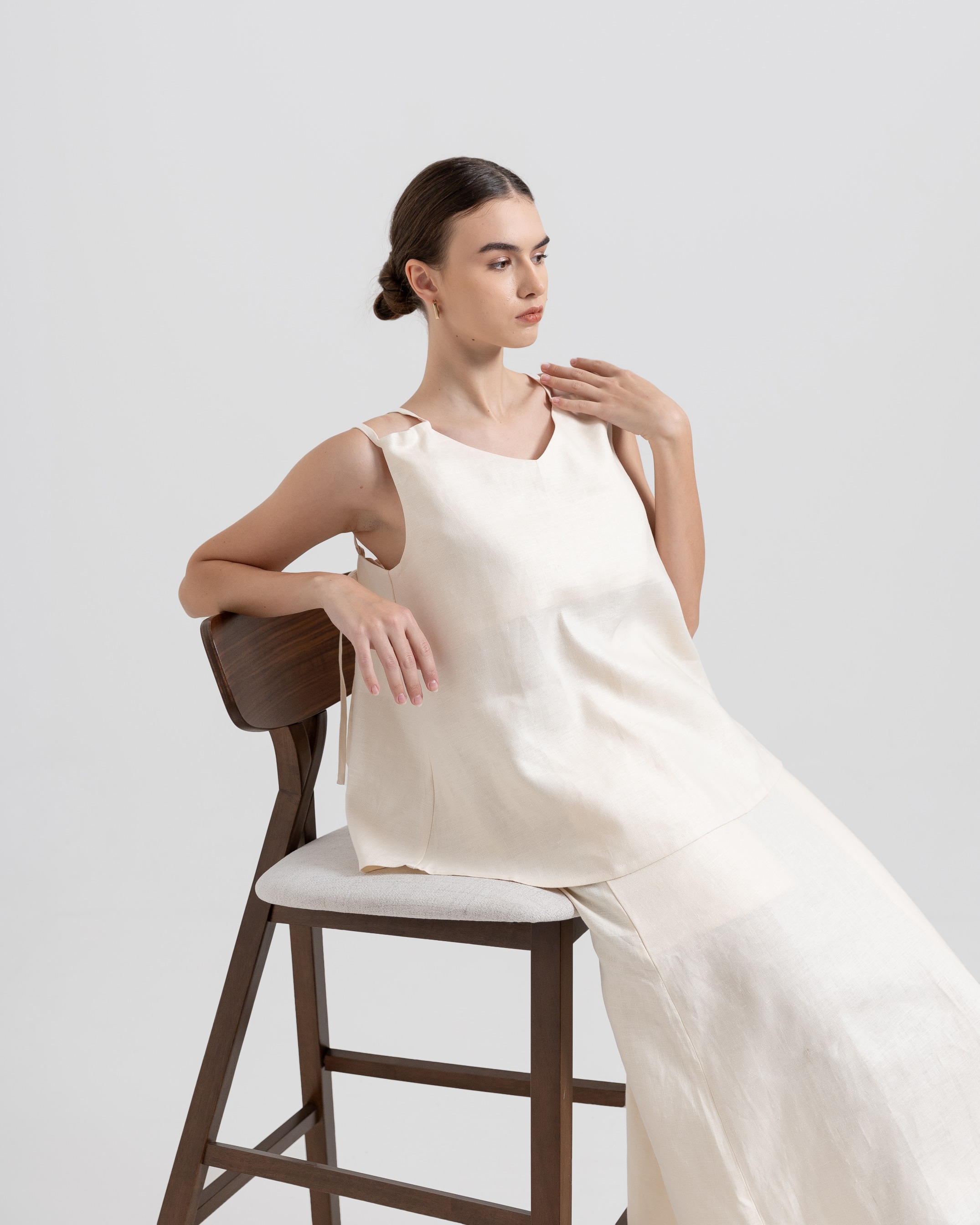 Back-Tie Linen Top