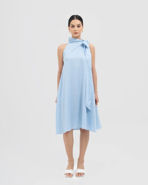 Image of Asymmetric Bow Dress