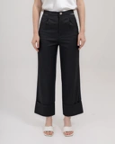 Striped Trousers with Cut-Out Waist