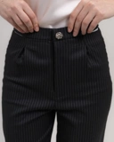 Striped Trousers with Cut-Out Waist