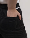 Striped Trousers with Cut-Out Waist