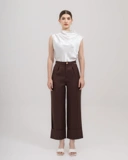 Striped Trousers with Cut-Out Waist