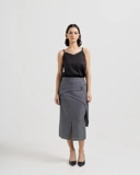 Striped Layered Denim Skirt