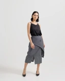 Striped Layered Denim Skirt