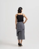 Striped Layered Denim Skirt