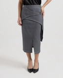 Striped Layered Denim Skirt