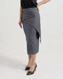Striped Layered Denim Skirt