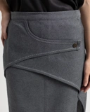 Striped Layered Denim Skirt