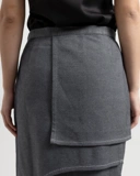 Striped Layered Denim Skirt