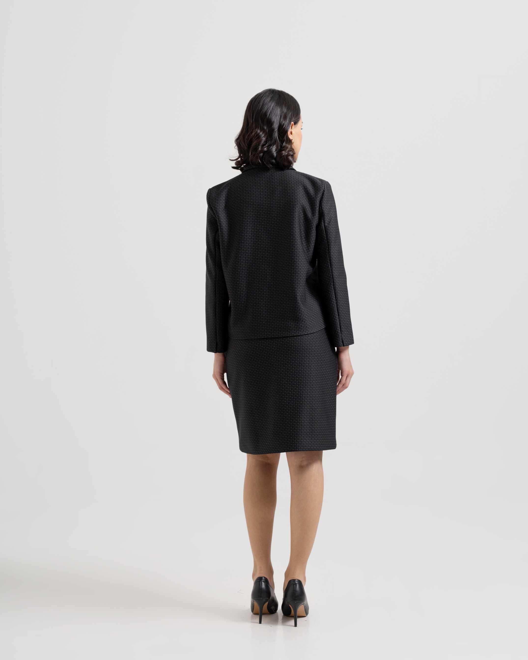 Textured Skirt & Suit Set