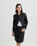 Textured Skirt & Suit Set