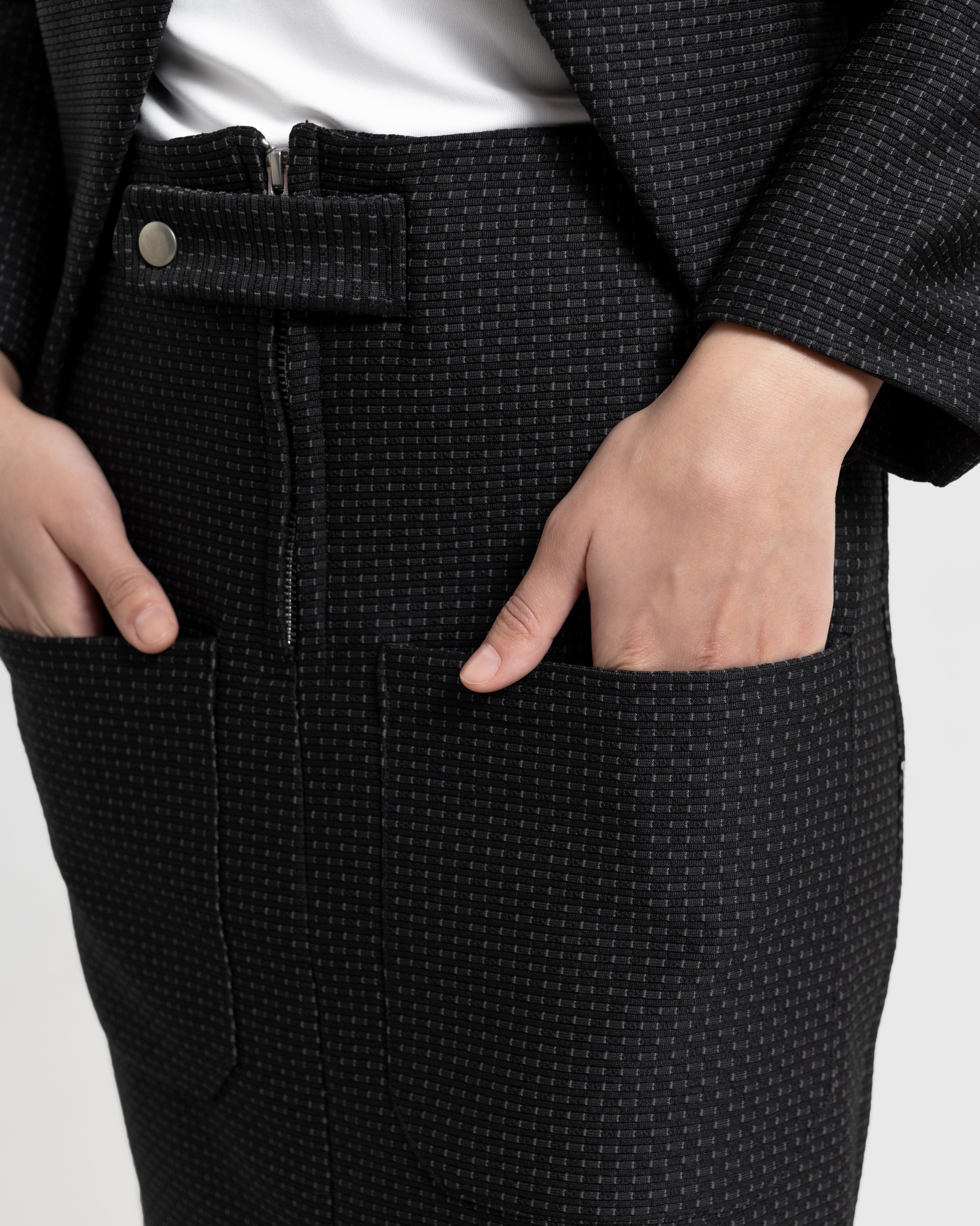 Textured Skirt & Suit Set