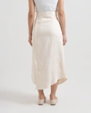 Draped Tie Linen Skirt