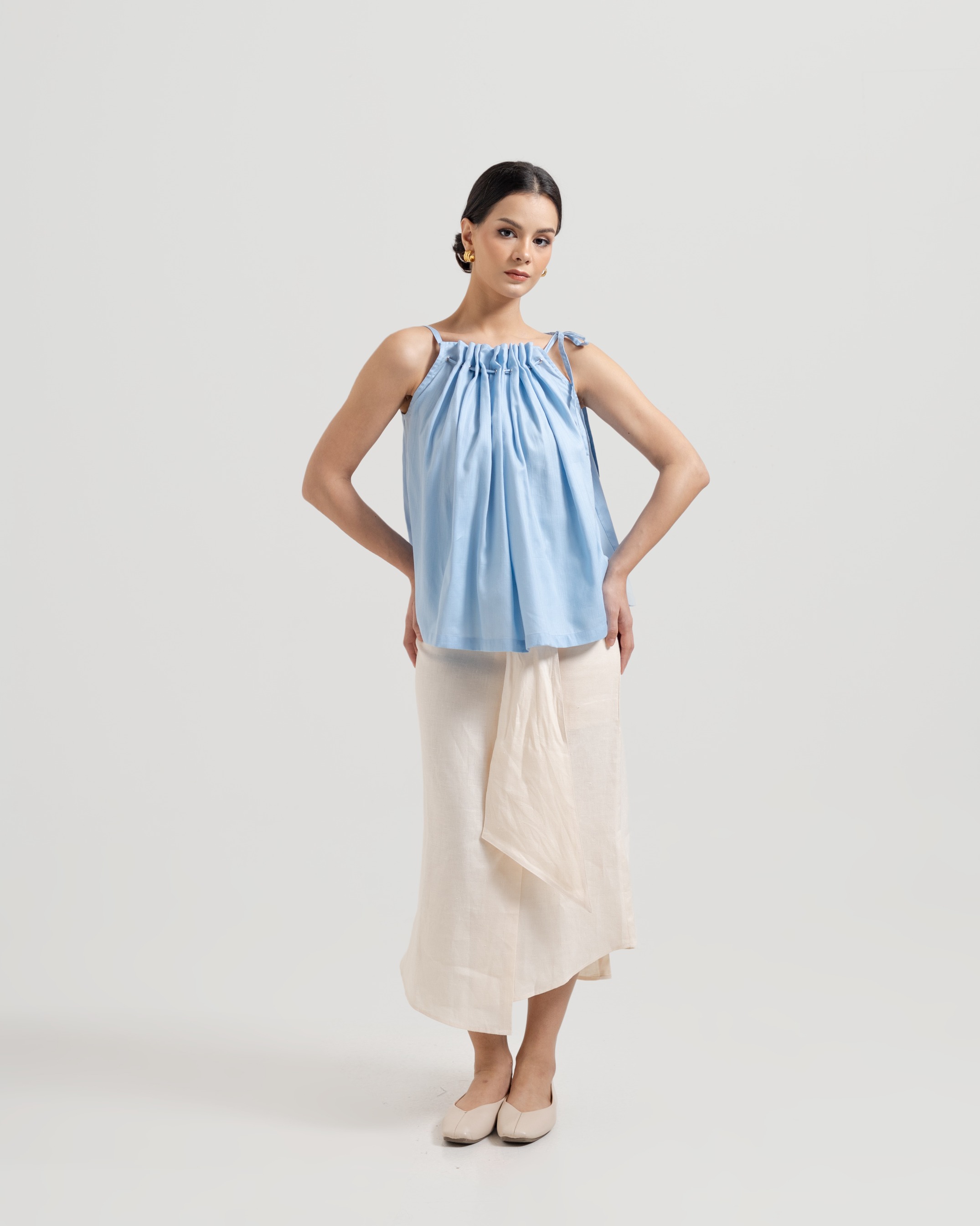 Gathered Drawstring Top