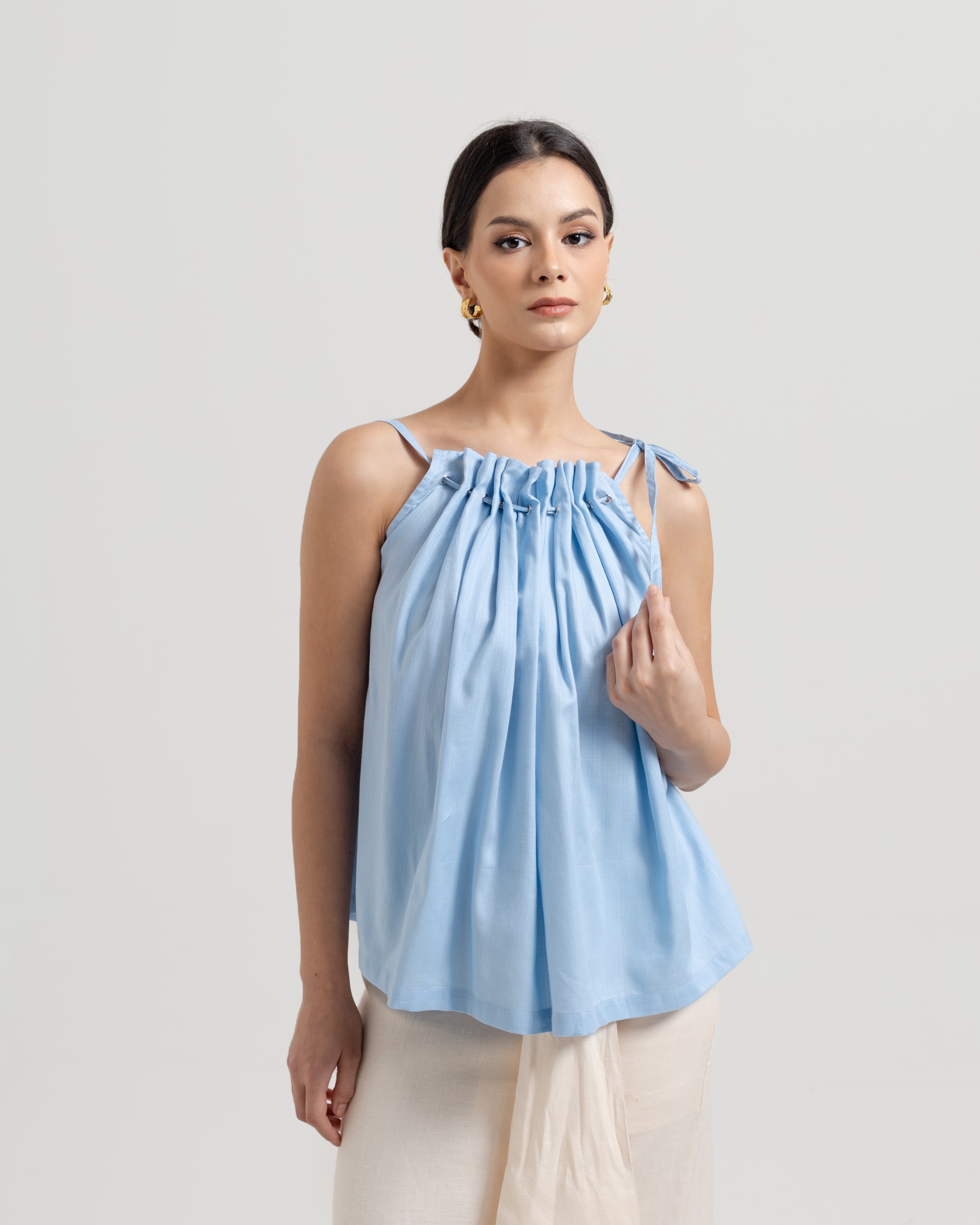 Gathered Drawstring Top