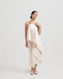 Contrast Strap Linen Top