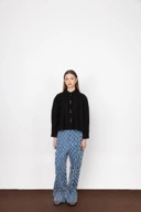 Raw Edge Jeans with Side Pockets