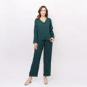 Rebecca Piyama - One Set Wanita Dewasa Rayon Twill Night Pajamas | One Set Baju Tidur Wanita Dewasa Nyaman Remaja Setelan Celana Panjang