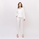 Rebecca Piyama - One Set Wanita Dewasa Rayon Twill Night Pajamas | One Set Baju Tidur Wanita Dewasa Nyaman Remaja Setelan Celana Panjang