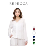 Rebecca Piyama - One Set Wanita Dewasa Rayon Twill Night Pajamas | One Set Baju Tidur Wanita Dewasa Nyaman Remaja Setelan Celana Panjang
