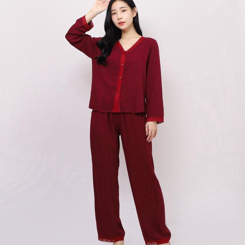 Rebecca Piyama - One Set Wanita Dewasa Rayon Twill Night Pajamas | One Set Baju Tidur Wanita Dewasa Nyaman Remaja Setelan Celana Panjang