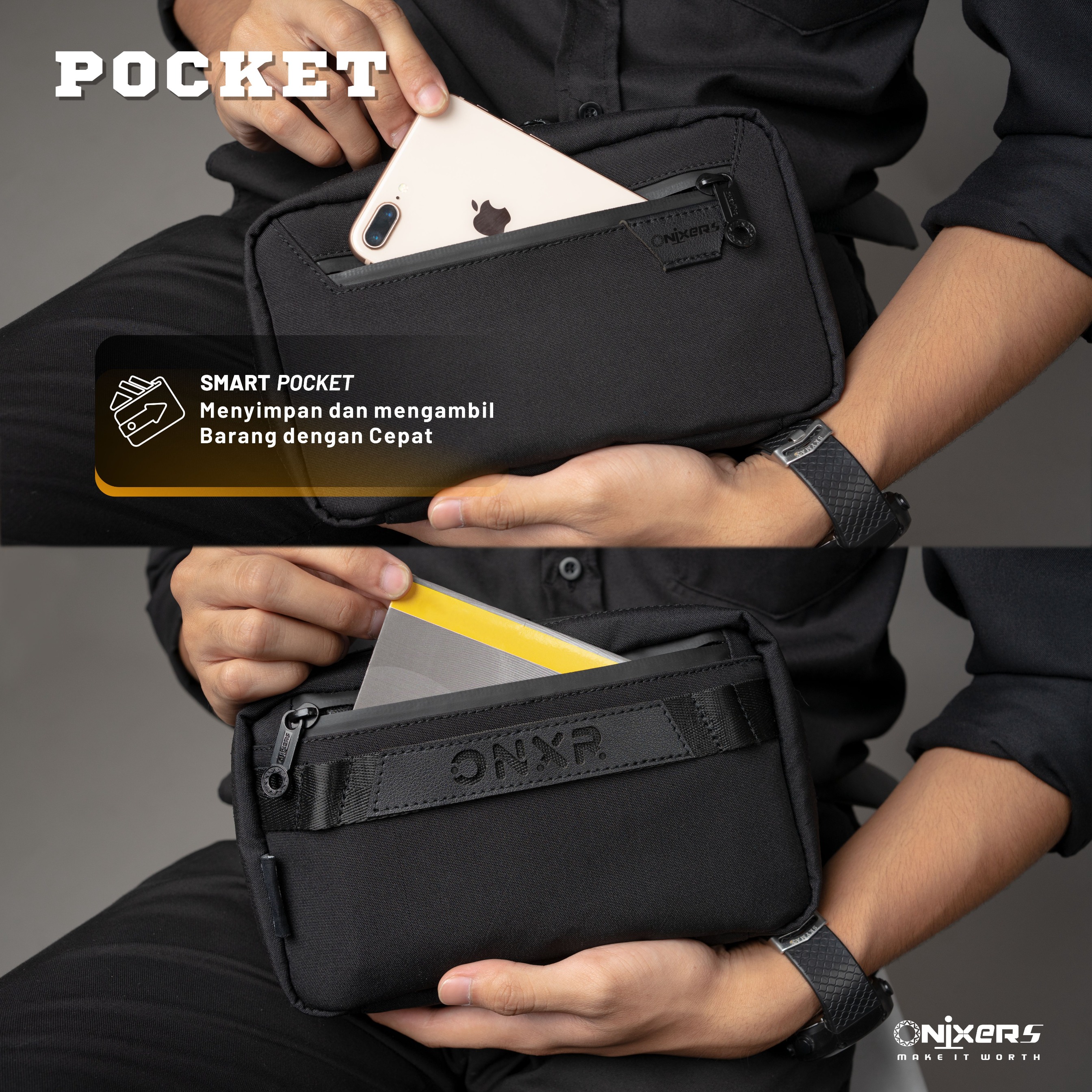 ONIXERS HELIOS Luxury Exclusive Edition | Handbag | Clutchbag | Slingbag | Anti Bara | Anti Air