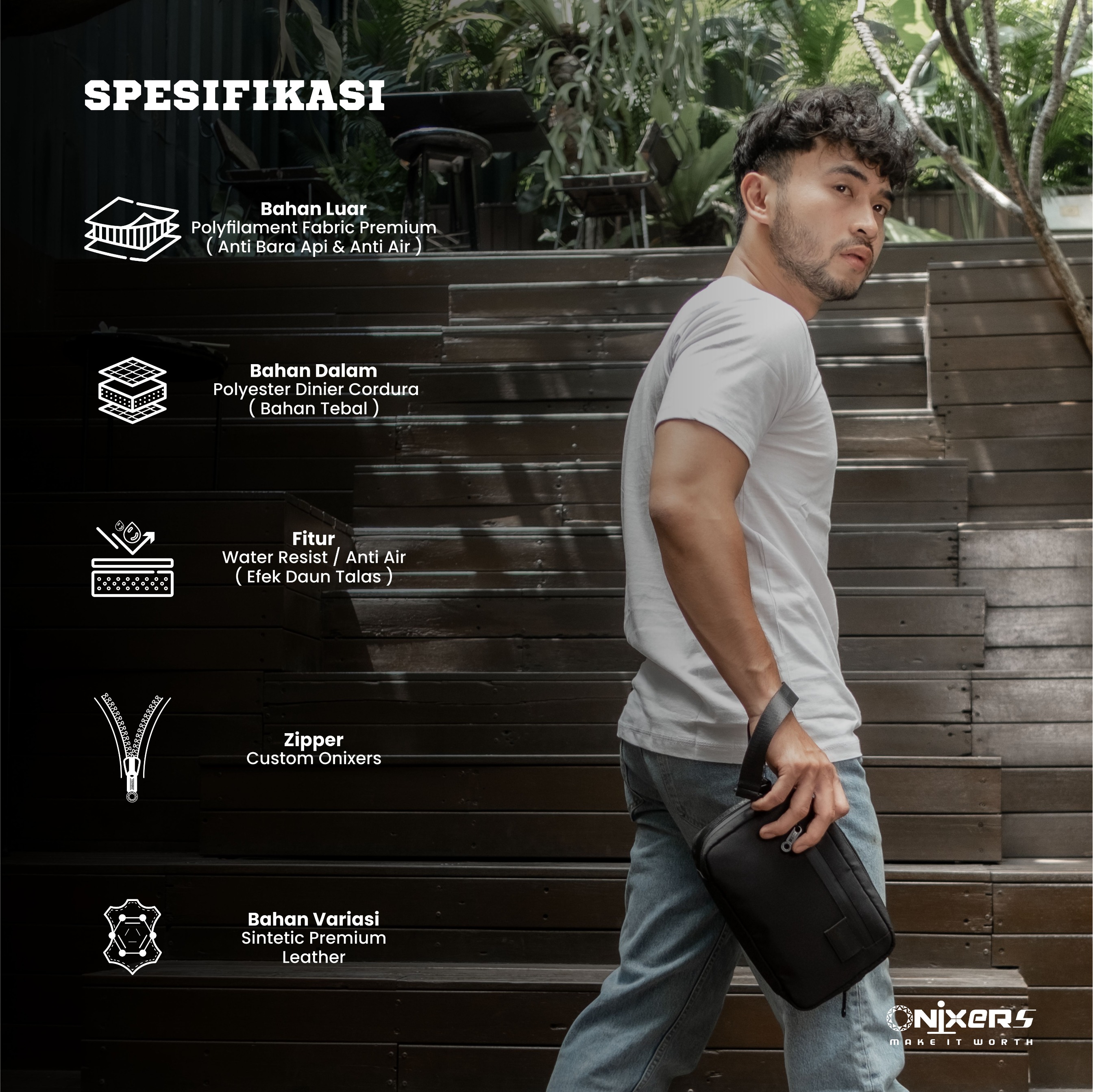 ONIXERS VALOR PLATINUM GIFT Edition | Handbag | Clutchbag | Slingbag | Anti Bara | Anti Air