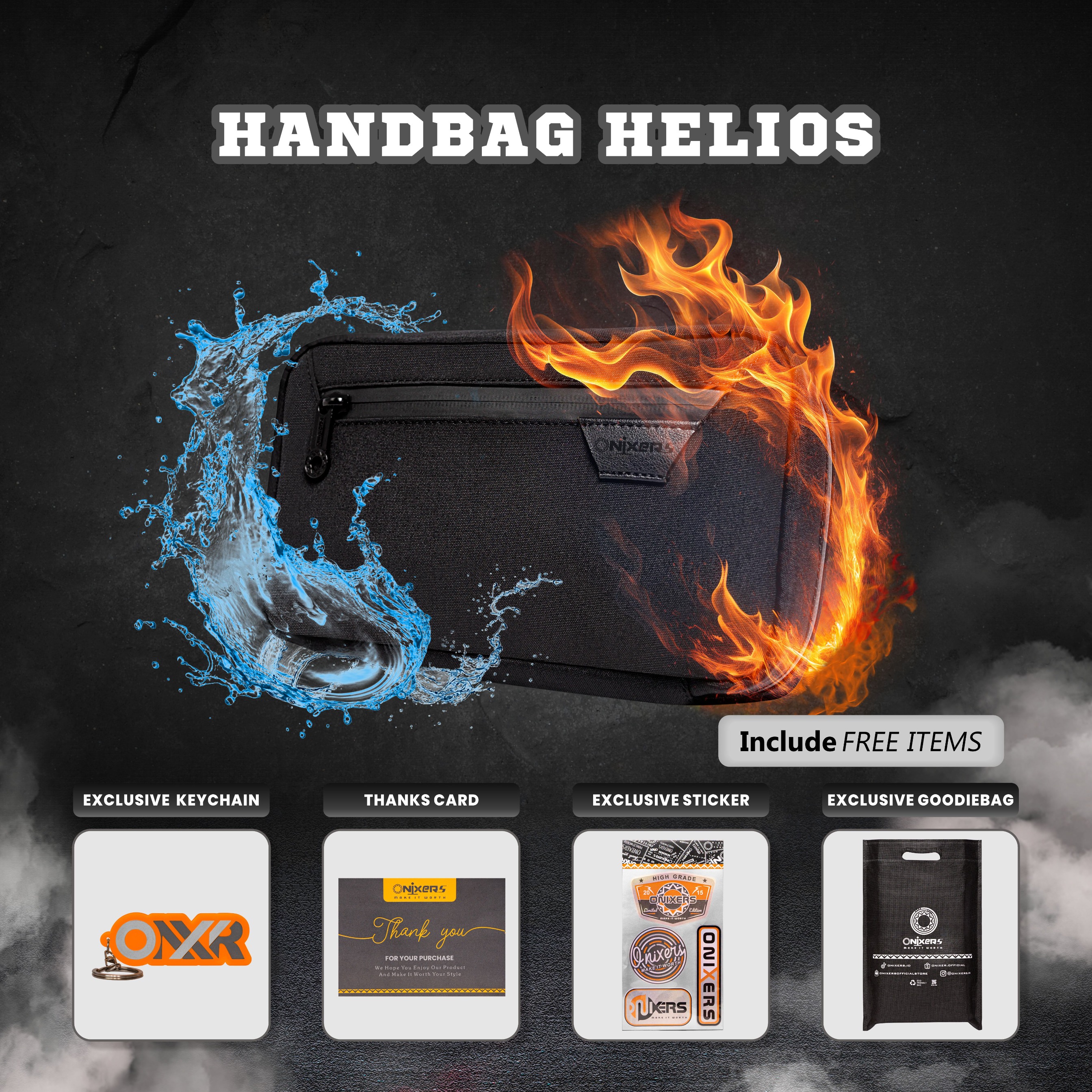 ONIXERS HELIOS Luxury Exclusive Edition | Handbag | Clutchbag | Slingbag | Anti Bara | Anti Air