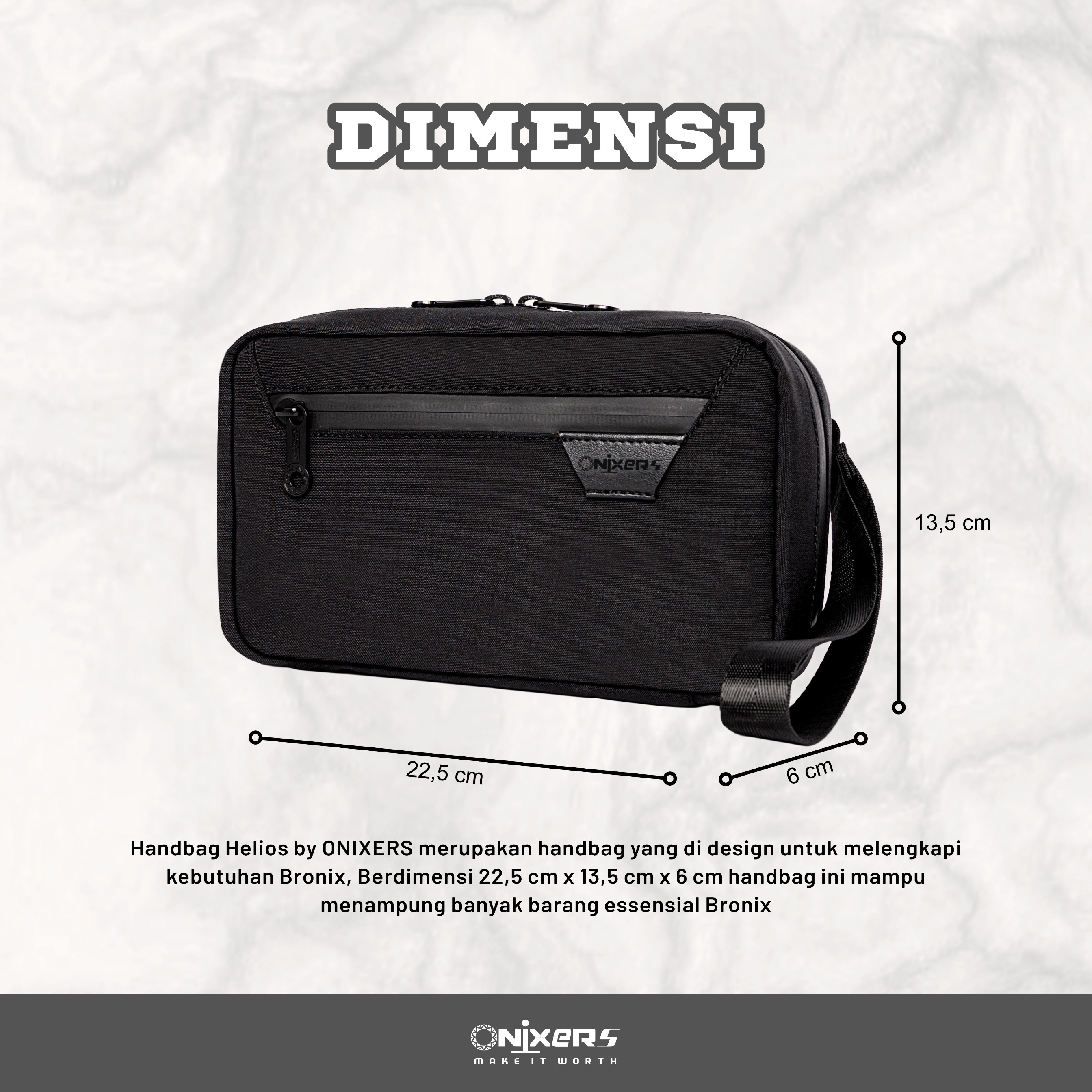 ONIXERS HELIOS Luxury Exclusive Edition | Handbag | Clutchbag | Slingbag | Anti Bara | Anti Air