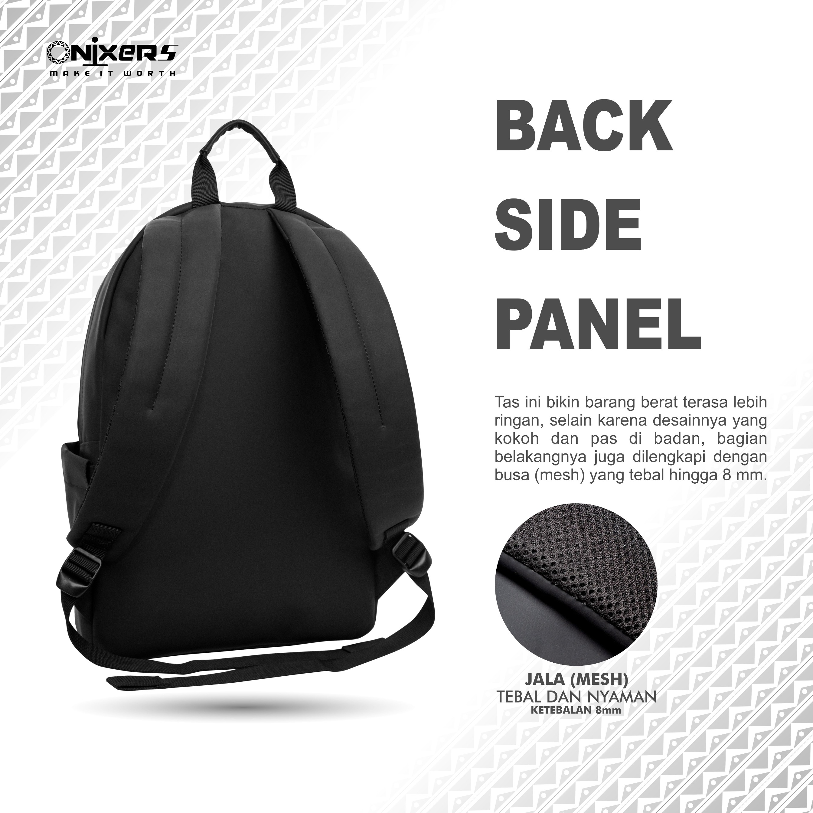 Onixers FELIX Tas ransel sekolah Tas Laptop 15 Inch Ransel Pria Wanita Anti Air Waterproof Premium Backpack Sekolah Kerja Kantor Traveling Outdoor