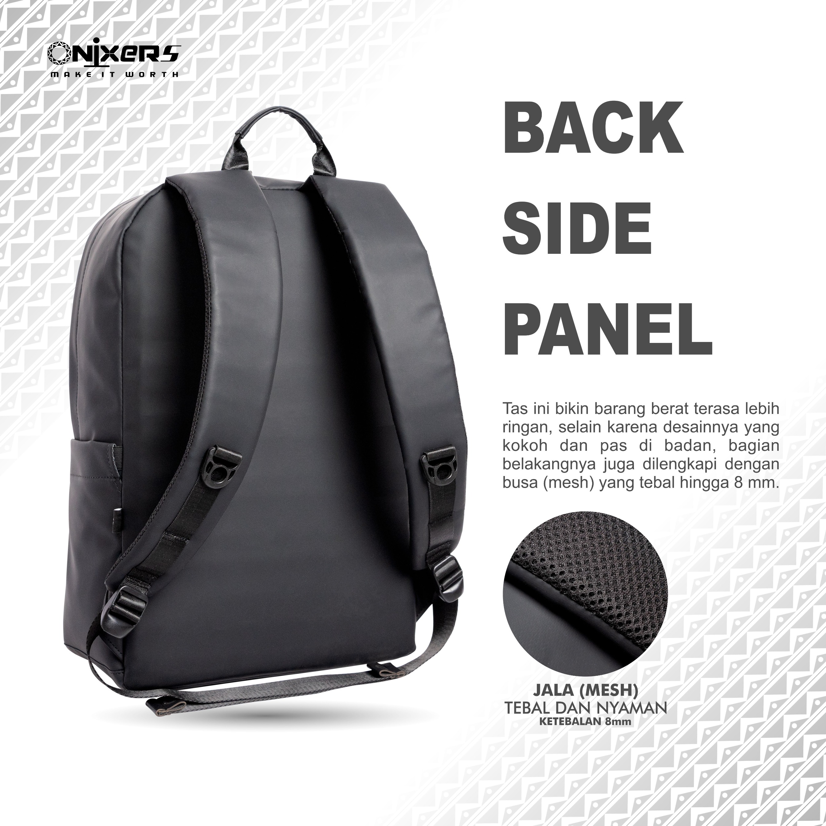 ONIXERS I Backpack SHAGA I Tas Laptop Ransel Pria I Dapper Bag Pria Wanita Anti Air Waterproof Premium