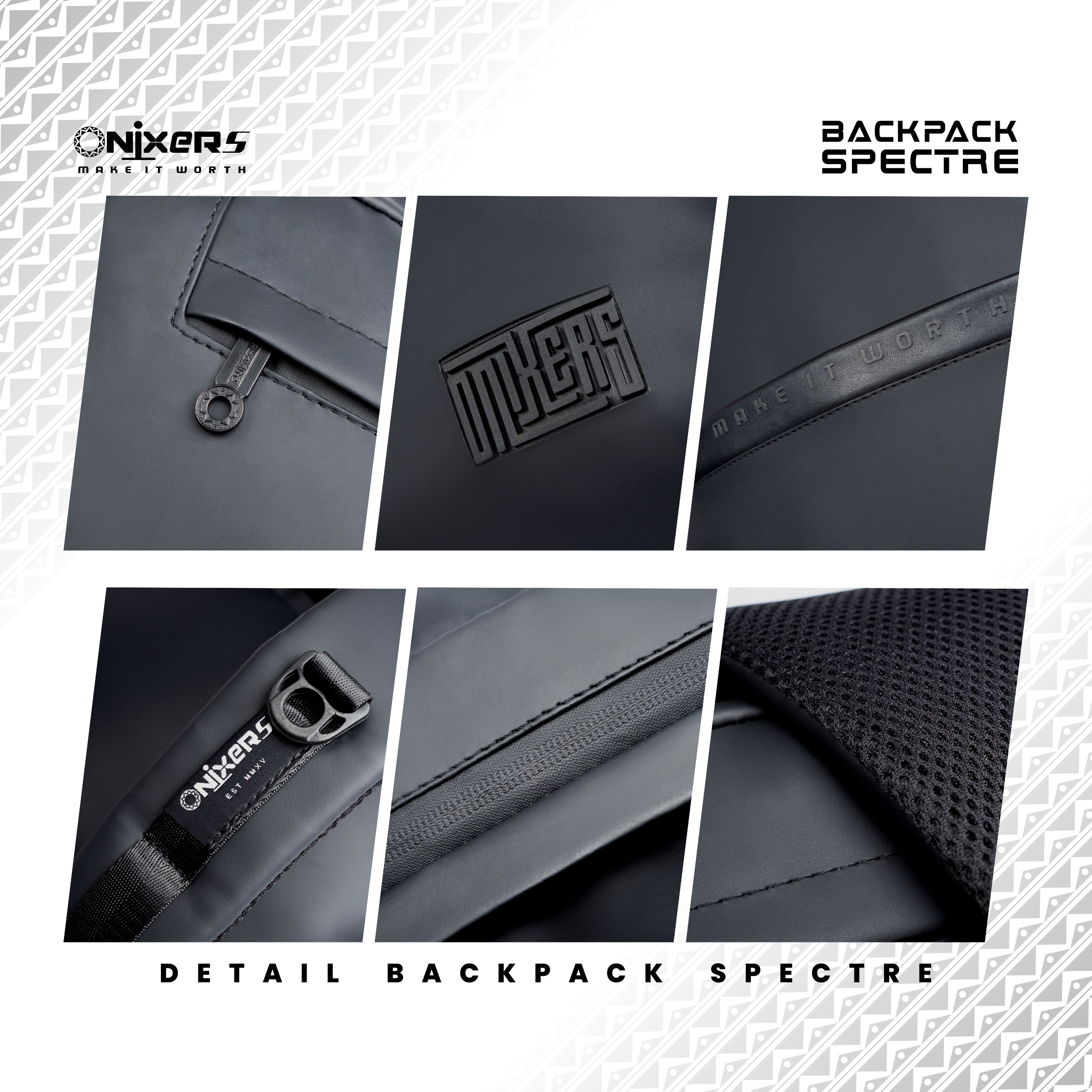 ONIXERS I Backpack SPECTRE | Tas Laptop Ransel Pria | Dapper Bag Pria Wanita Anti Air Waterproof Premium