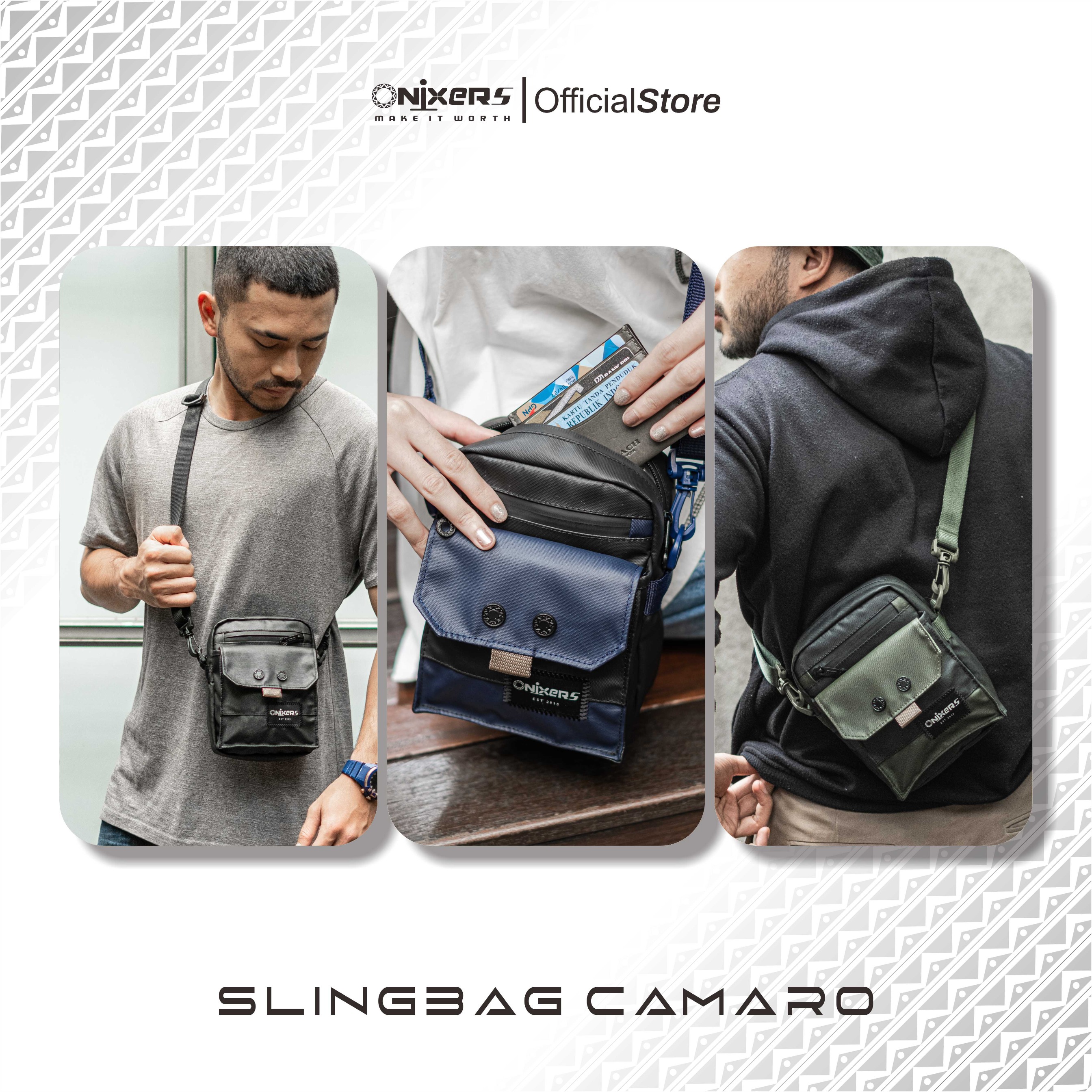 Onixers CAMARO Two Tone Slingbag Tas Selempang Pria Waterproof