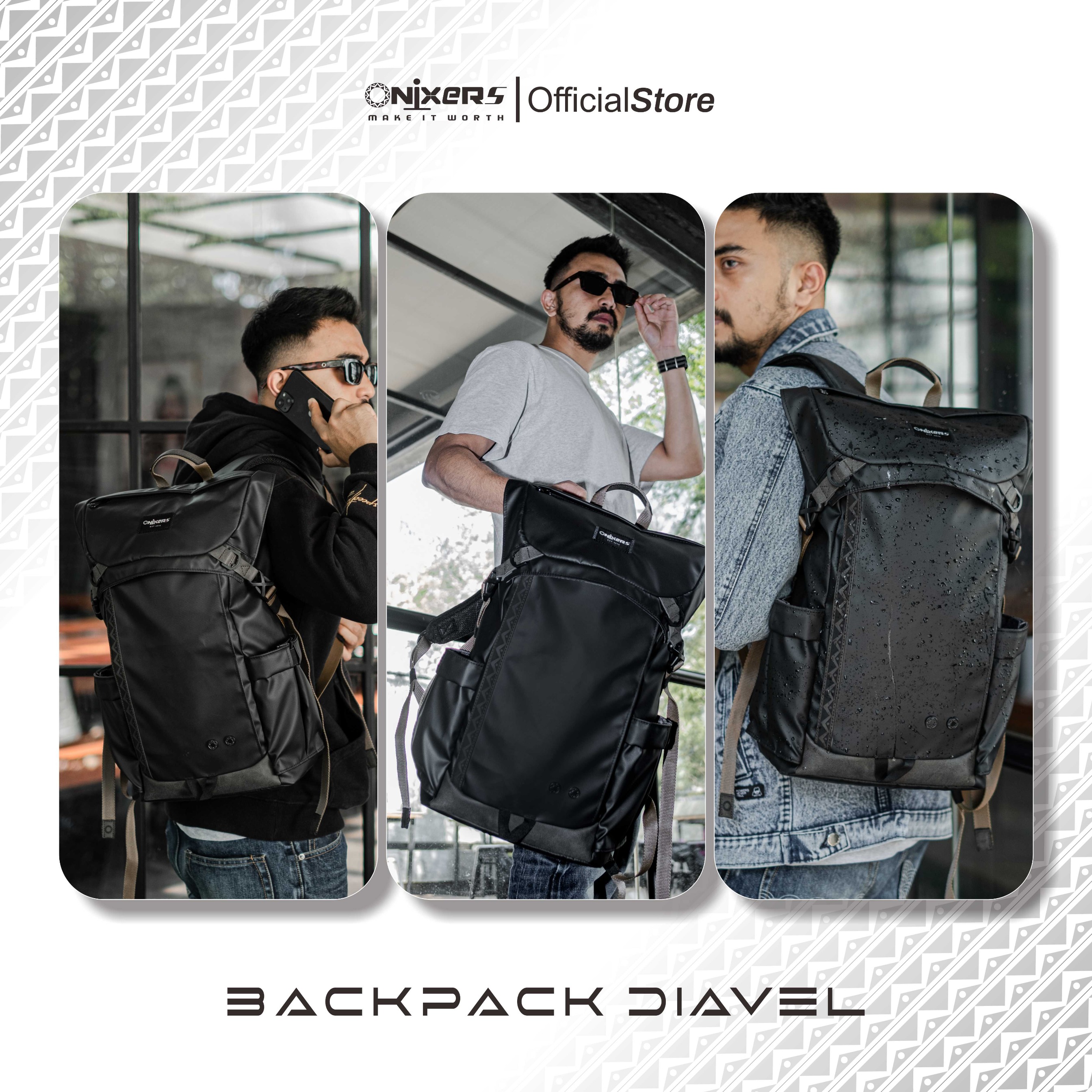 Onixers DIAVEL Tas Backpack Pria Waterproof