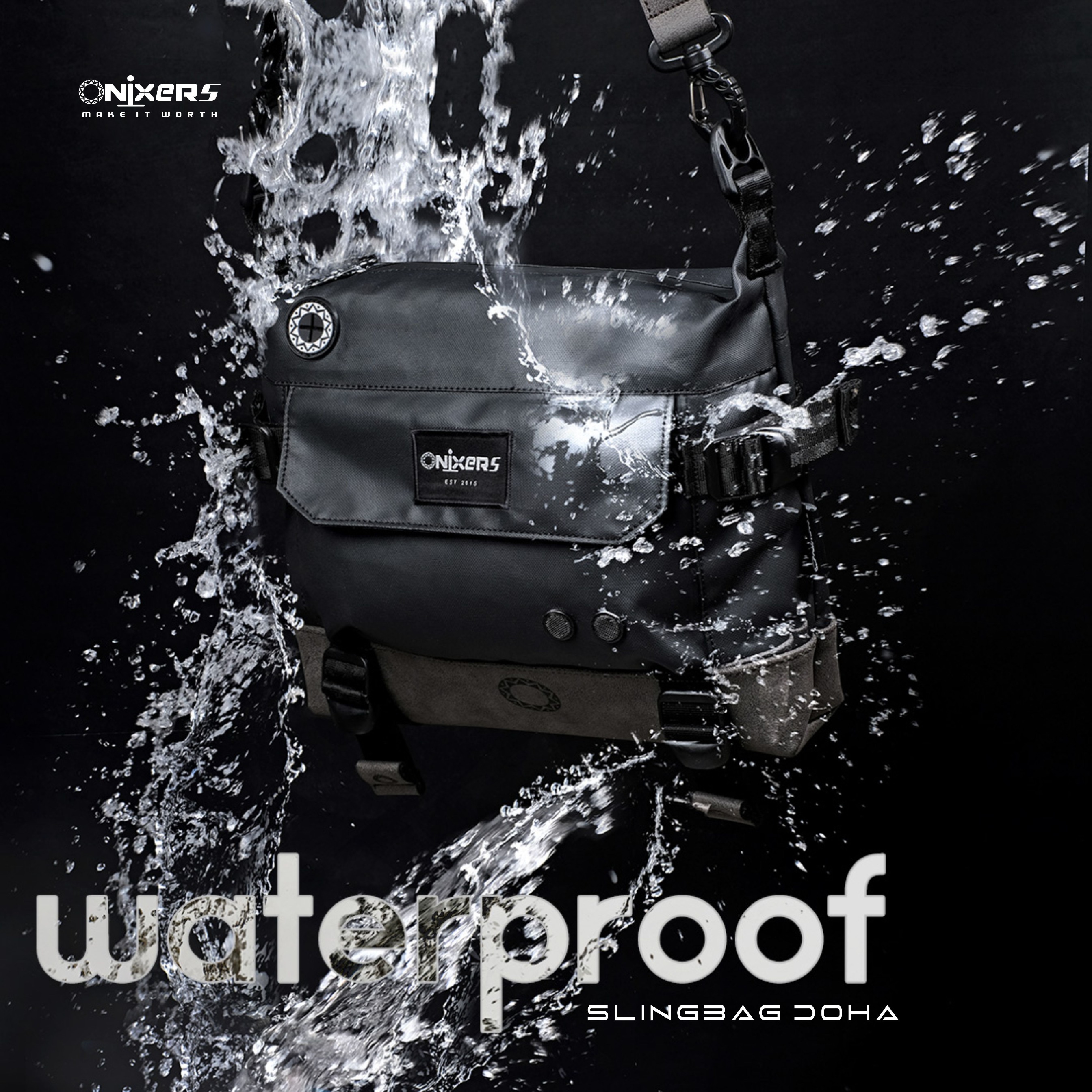 Onixers DOHA Slingbag Tas Selempang Pria Waterproof