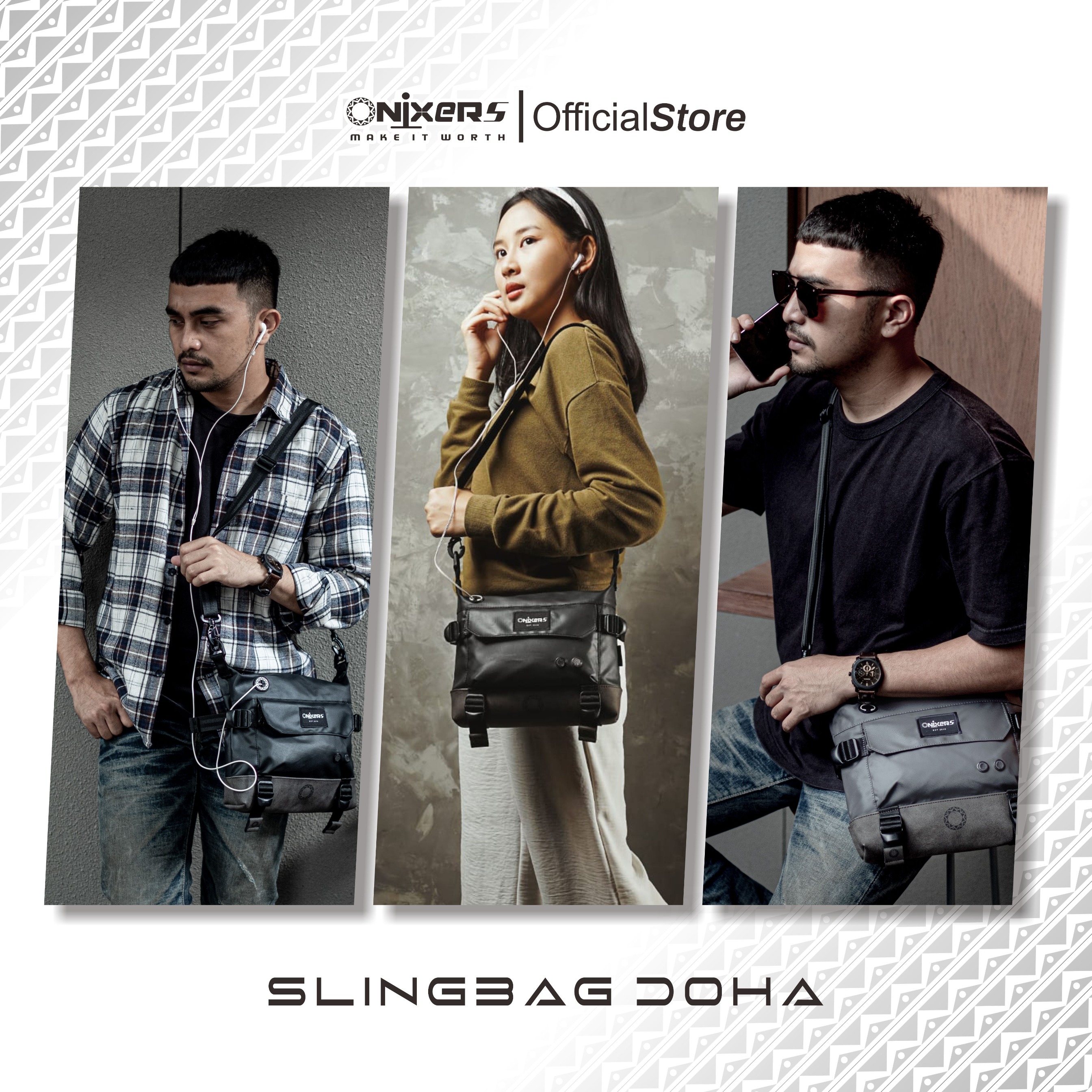 Onixers DOHA Slingbag Tas Selempang Pria Waterproof