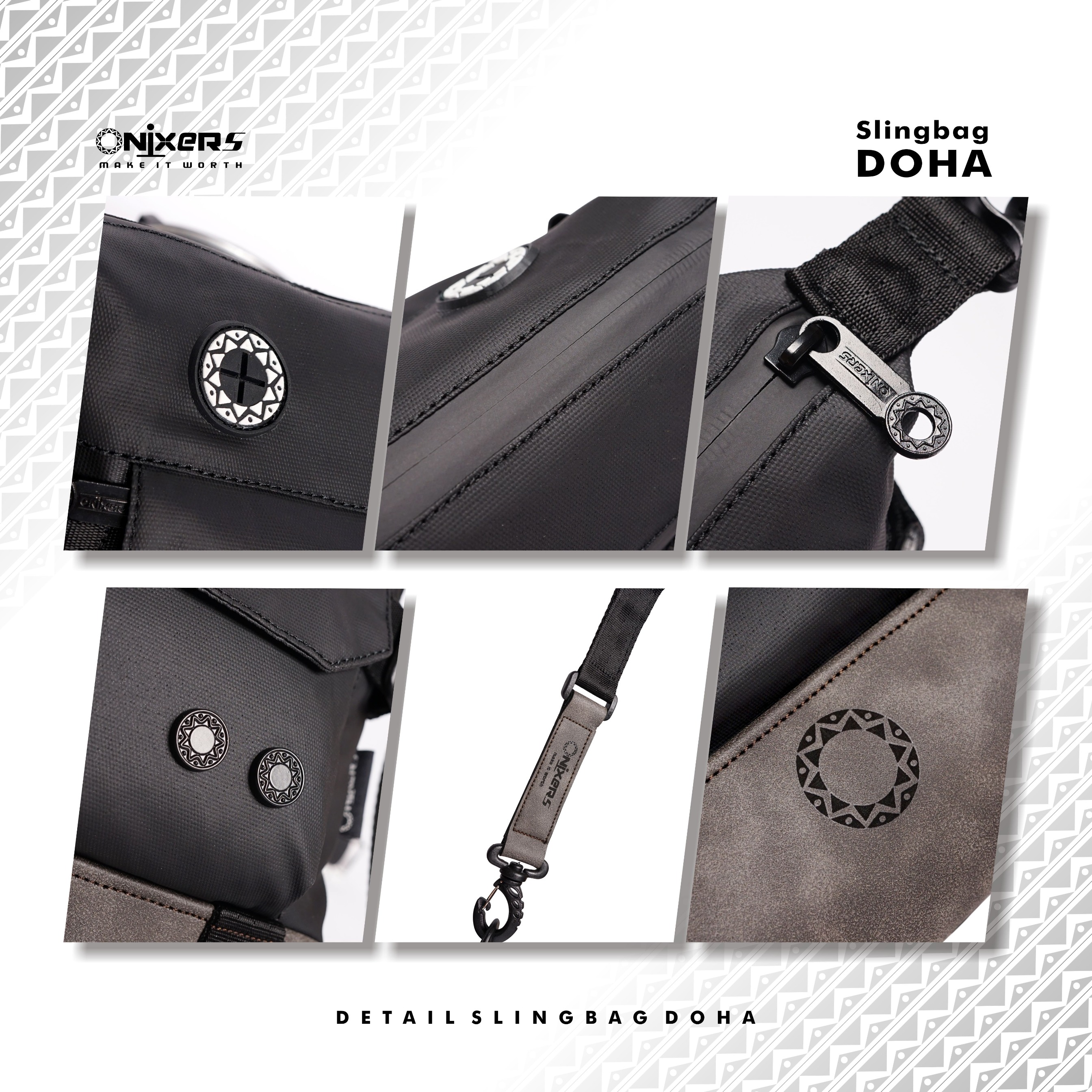 Onixers DOHA Slingbag Tas Selempang Pria Waterproof