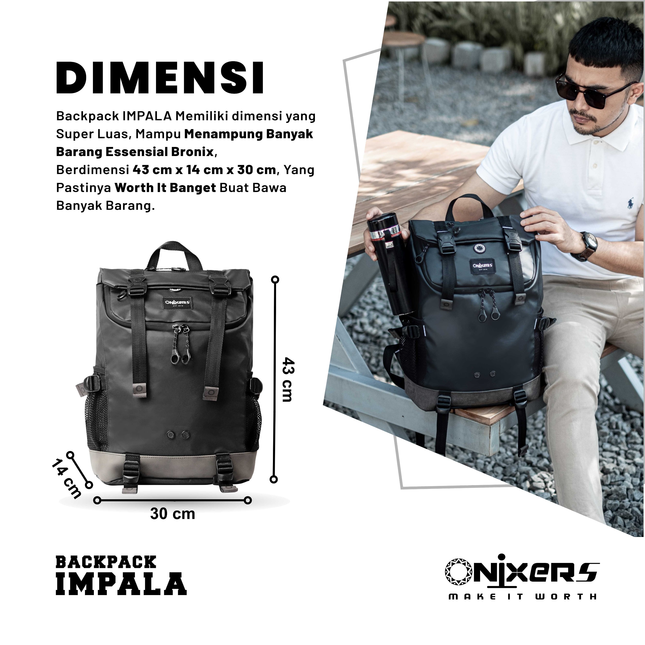 Onixers IMPALA BUNDLING (Backpack + Smart Wallet)