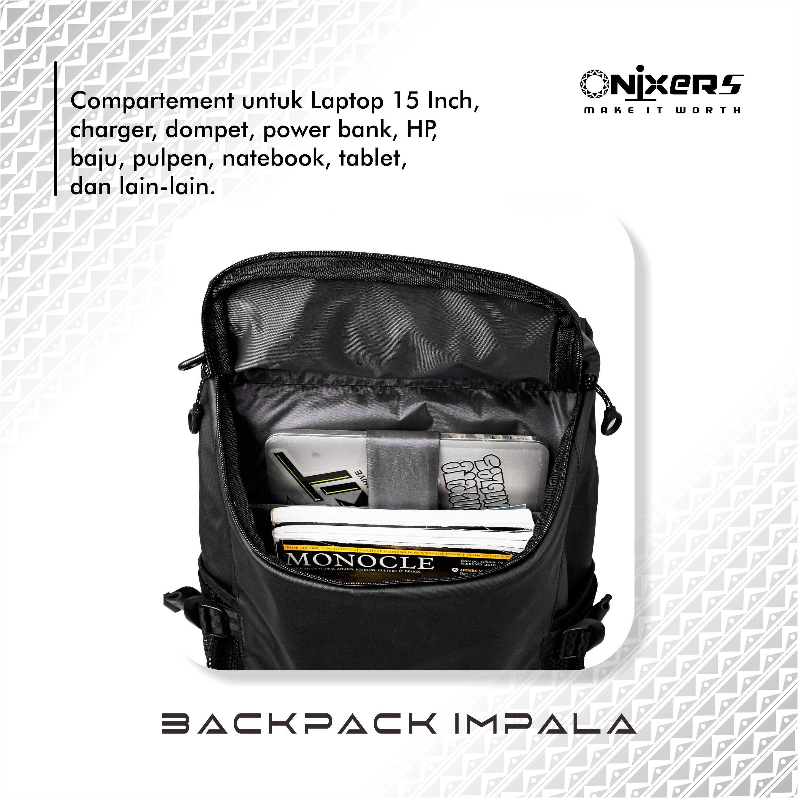 Onixers IMPALA BUNDLING (Backpack + Smart Wallet)