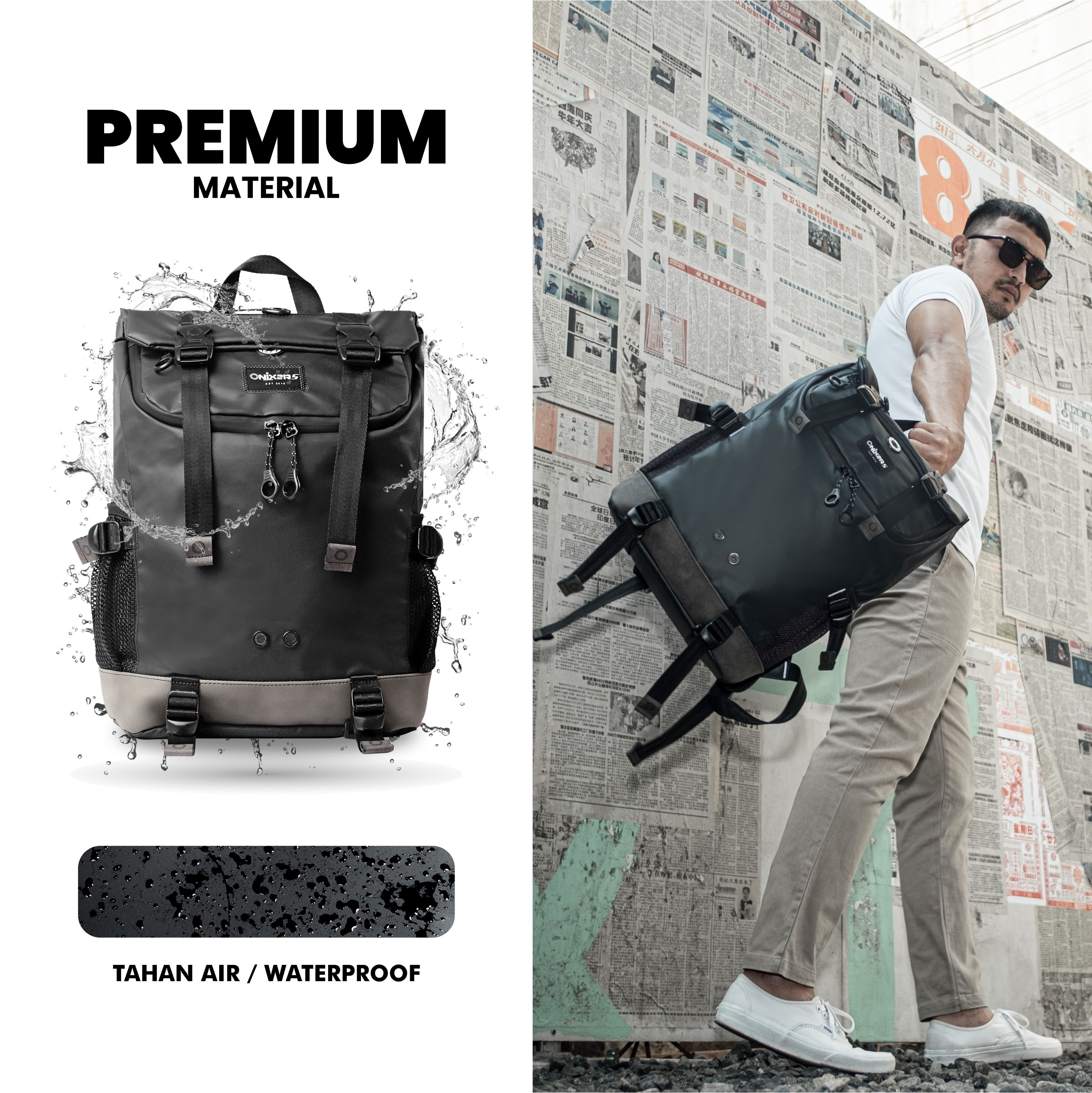 Onixers IMPALA Tas Backpack Pria Waterproof