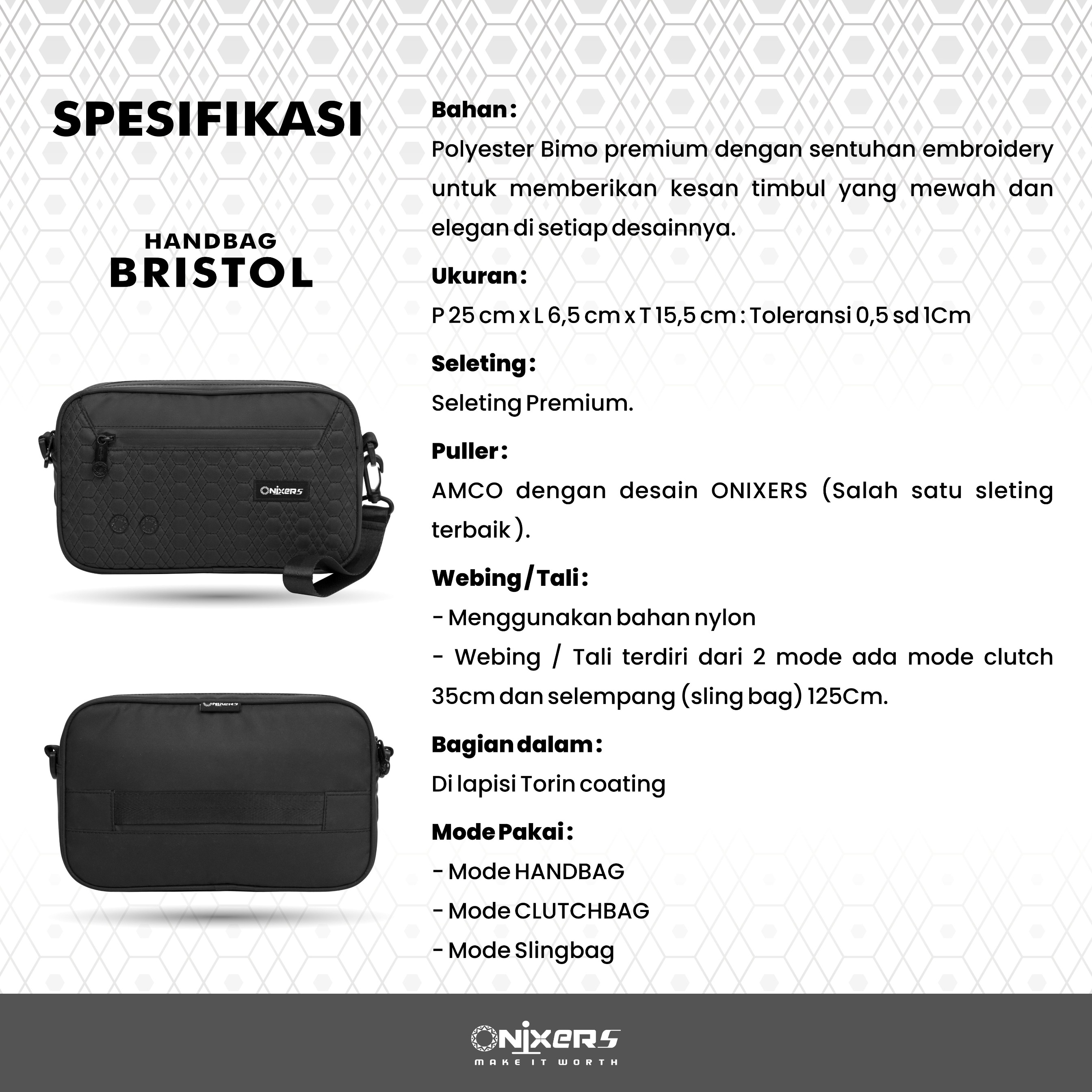 Onixers BRISTOL Handbag Tas Tangan Pria
