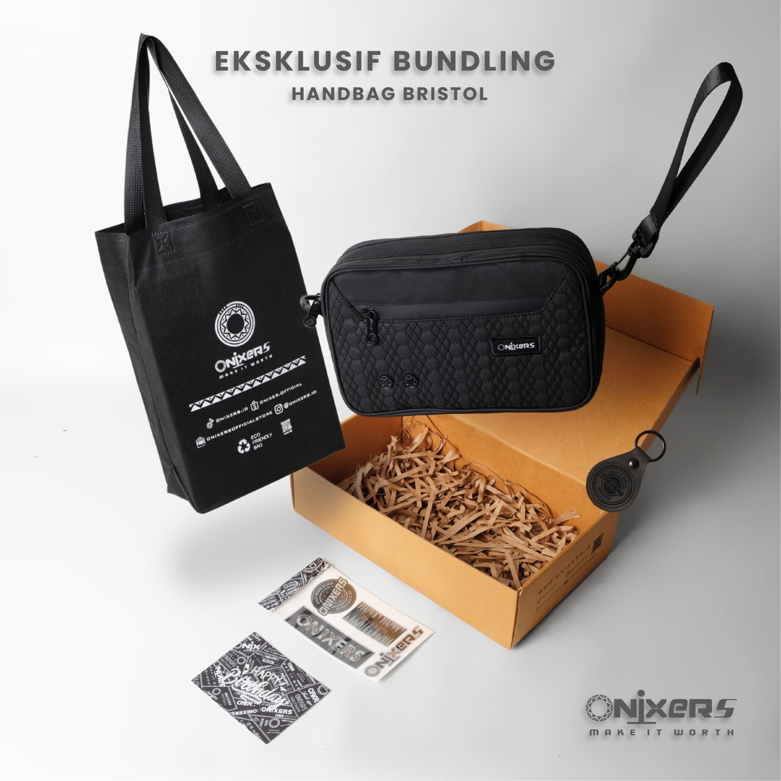 Onixers Bundling Eksklusif Handbag BRISTOL + Box + Keychain + Sticker