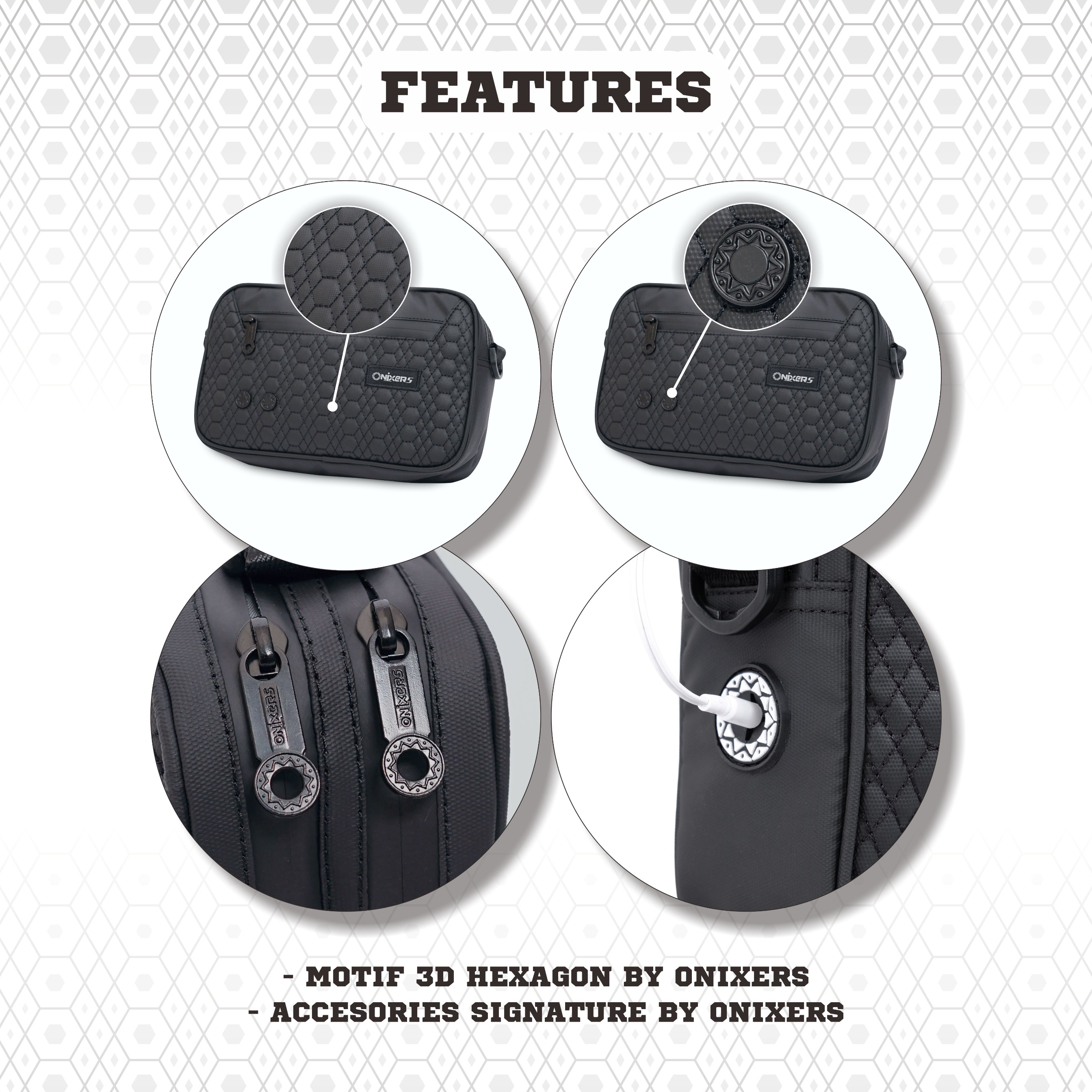 Onixers Bundling Eksklusif Handbag BRISTOL + Box + Keychain + Sticker