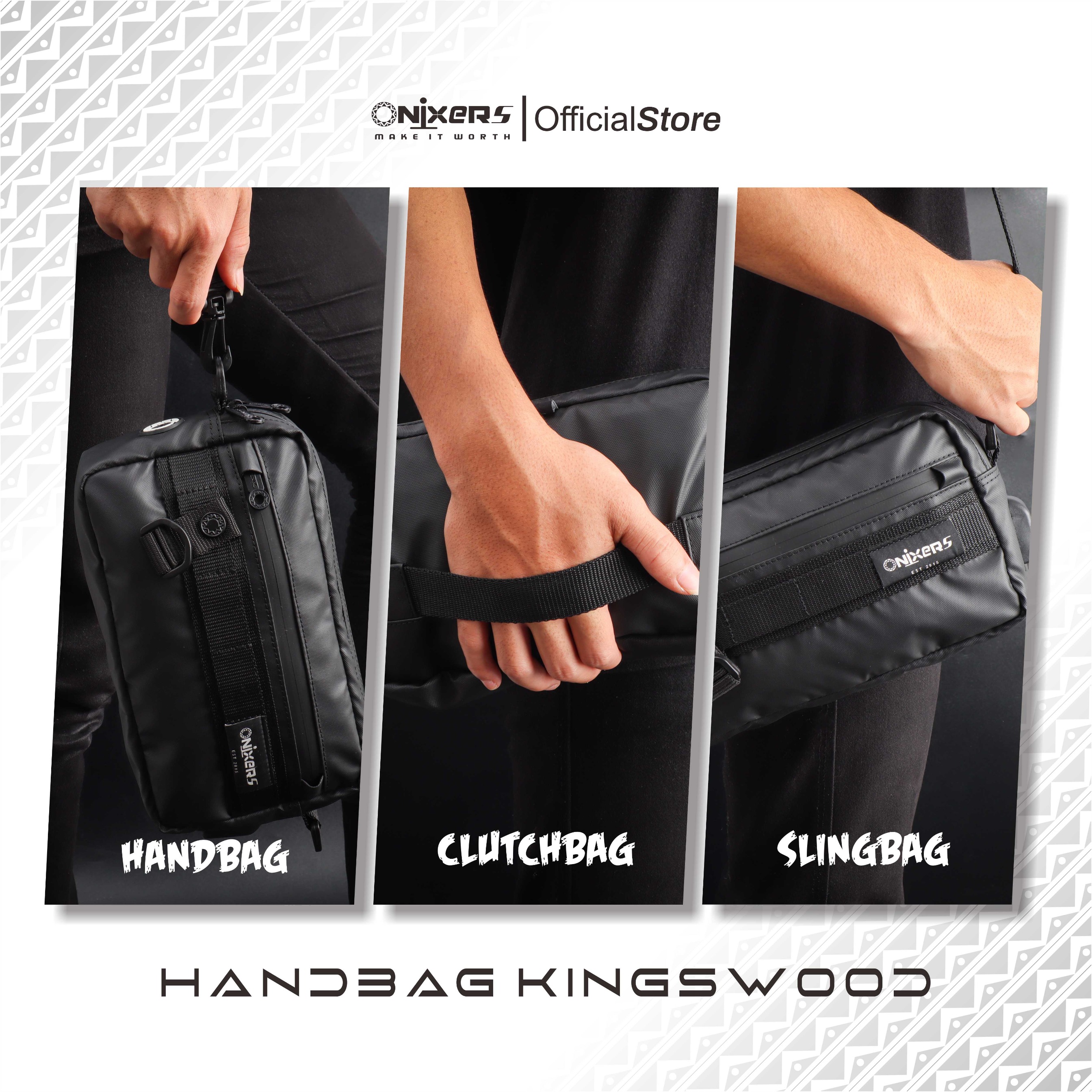 Onixers KINGSWOOD Handbag Tas Tangan Pria Waterproof