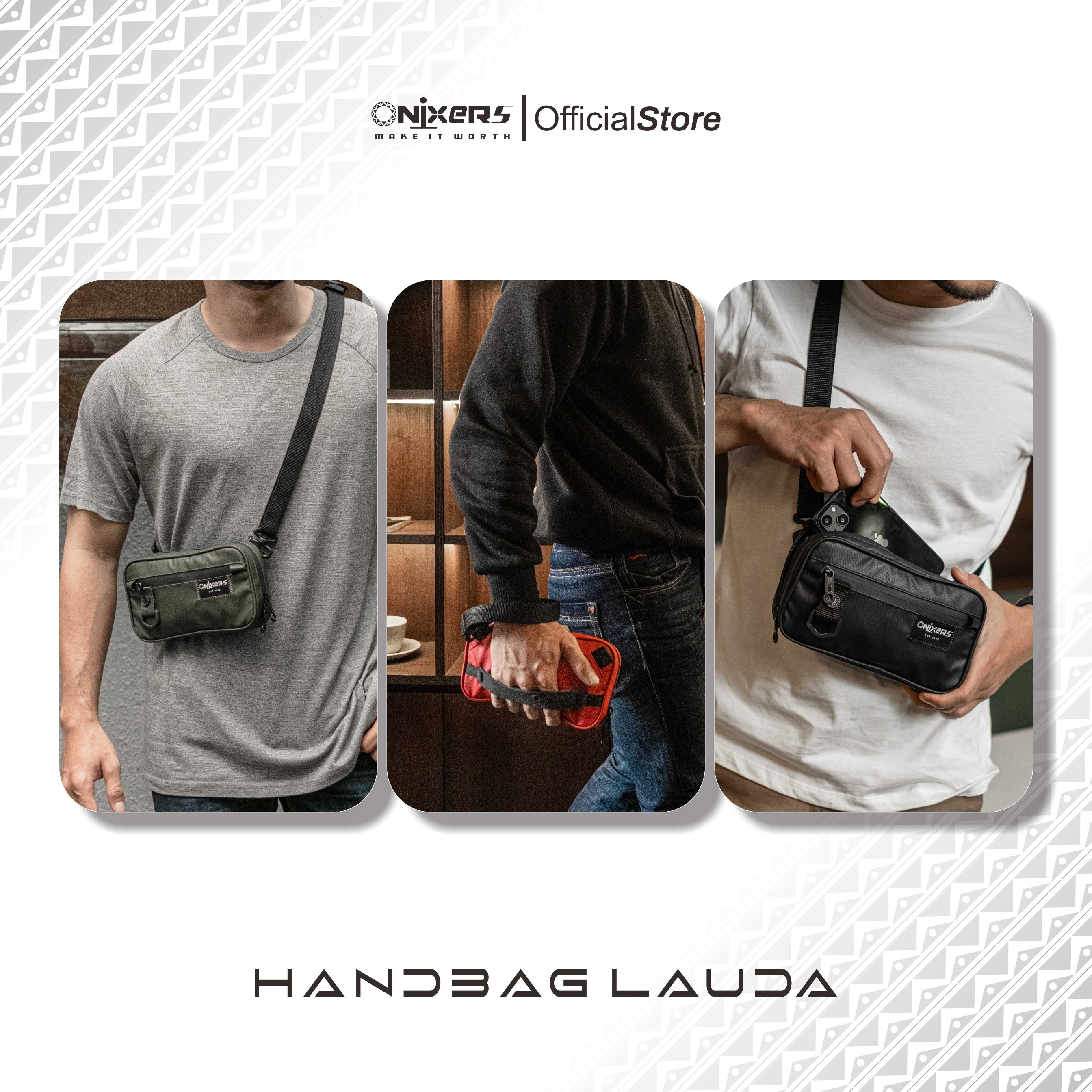 Onixers Bundling Tas Backpack IMPALA + Clucth LAUDA Ransel waterproof